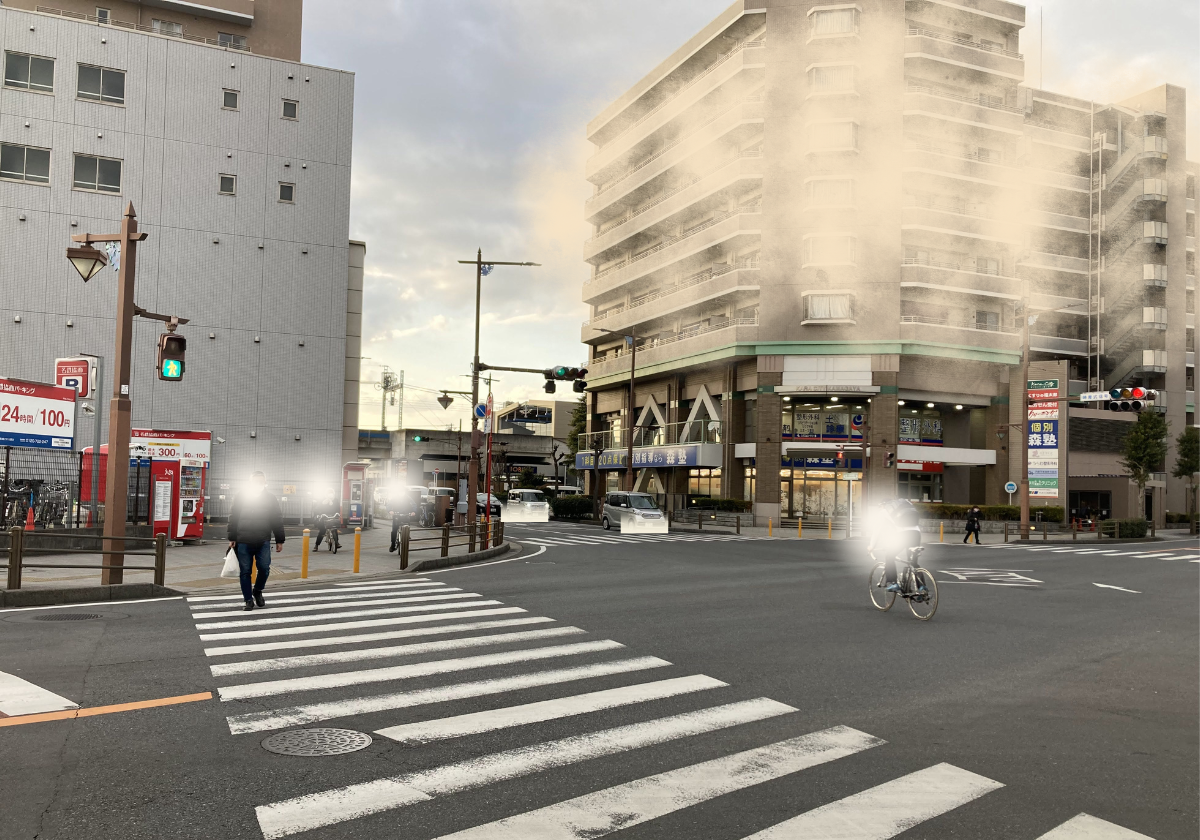 鎌ケ谷駅前東口交差点横断歩道