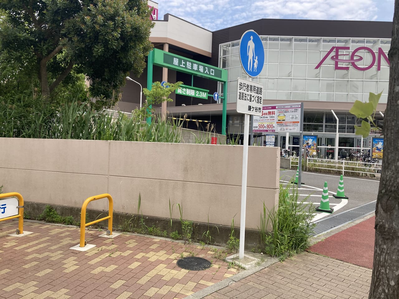 新鎌ケ谷駅近く歩道