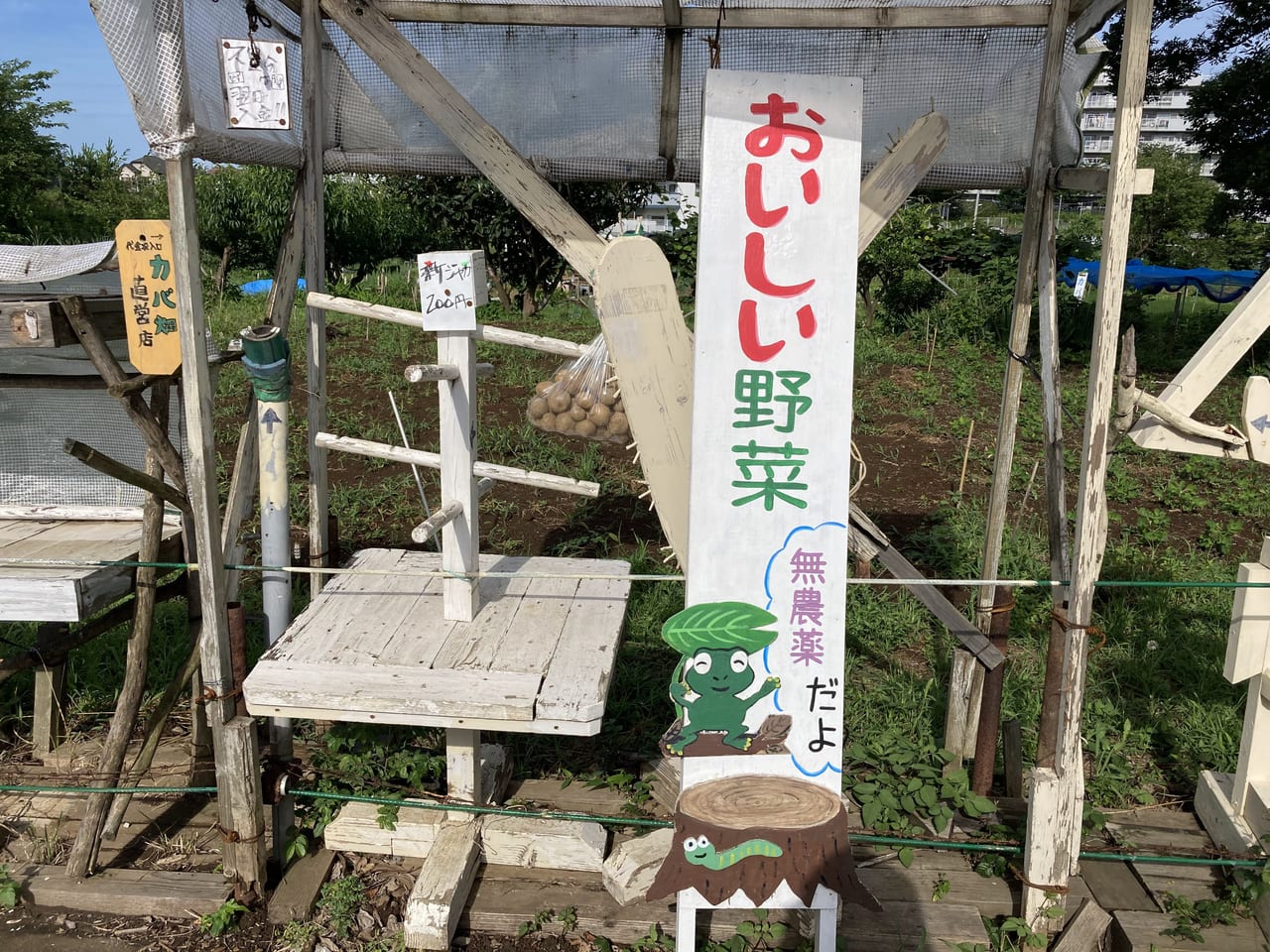 カバ畑の看板