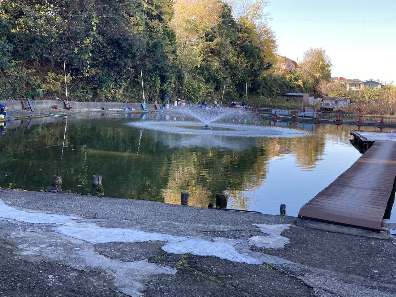 道野辺つり堀センターの噴水