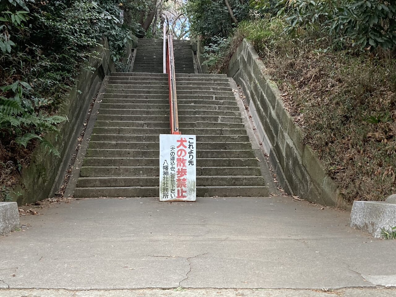 道野辺八幡宮鳥居の先の階段