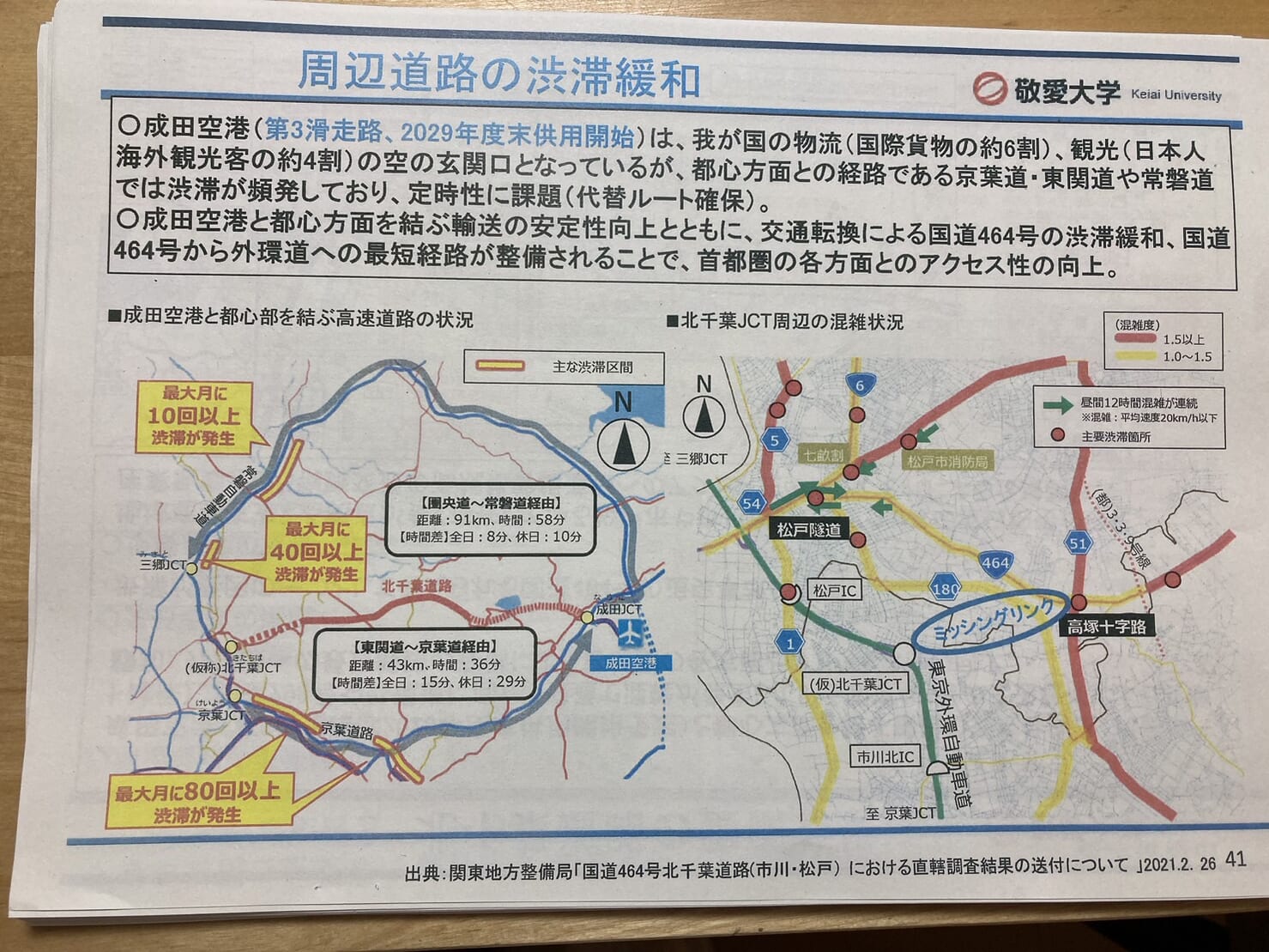 周辺道路の渋滞緩和