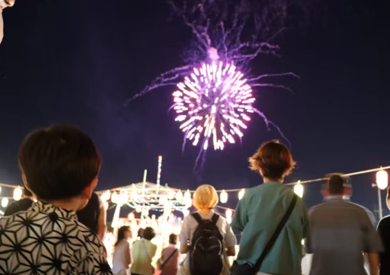 白井夏祭りの打ち上げ花火