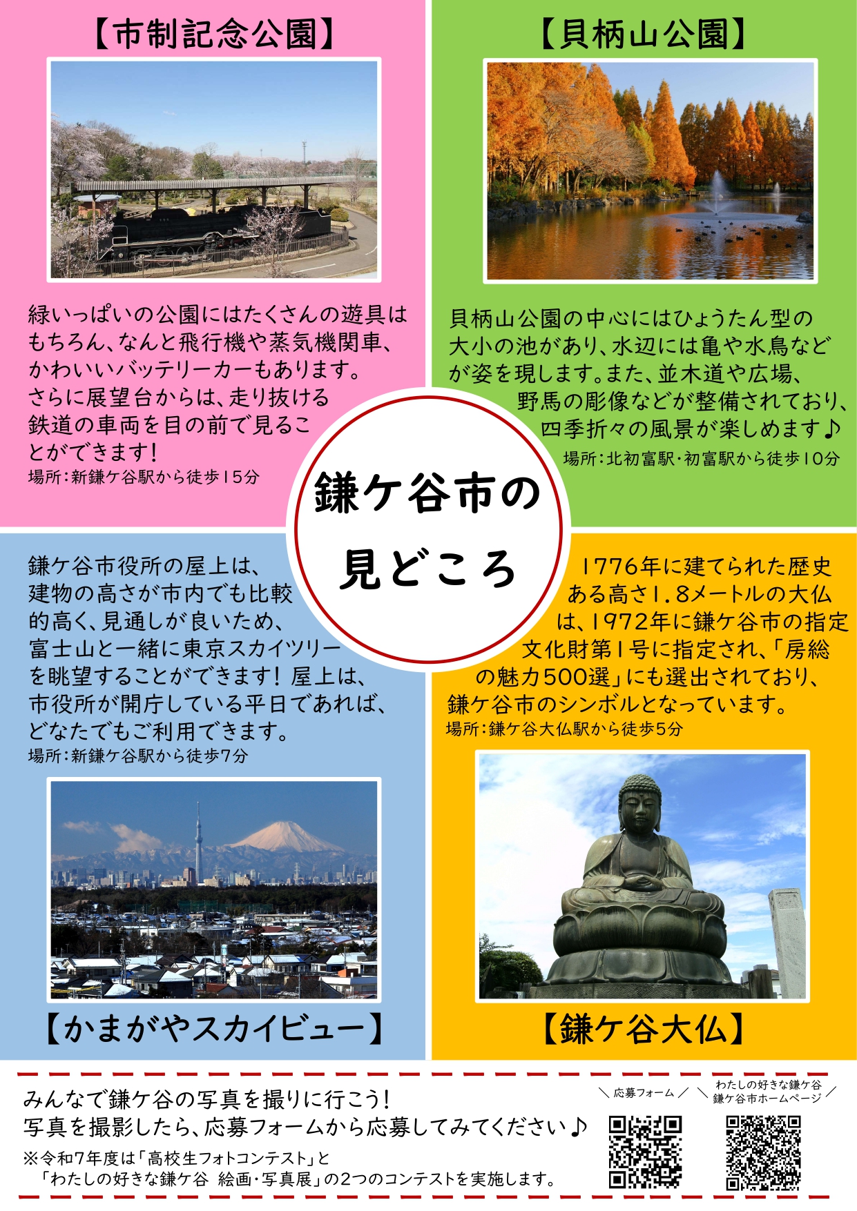 第13回「千葉・鎌ケ谷、観光の魅力」高校生フォトコンテストチラシ裏面