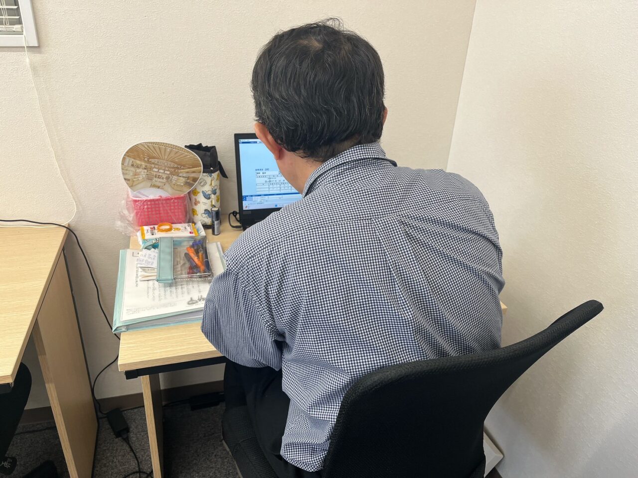 パソコン作業の様子