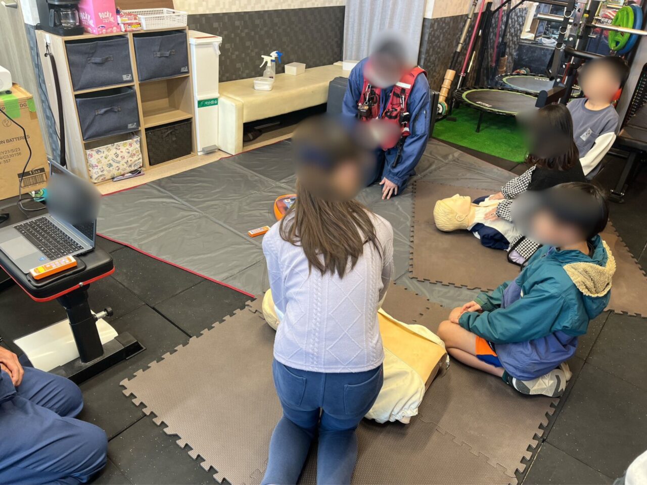 AEDを使ったレクチャー