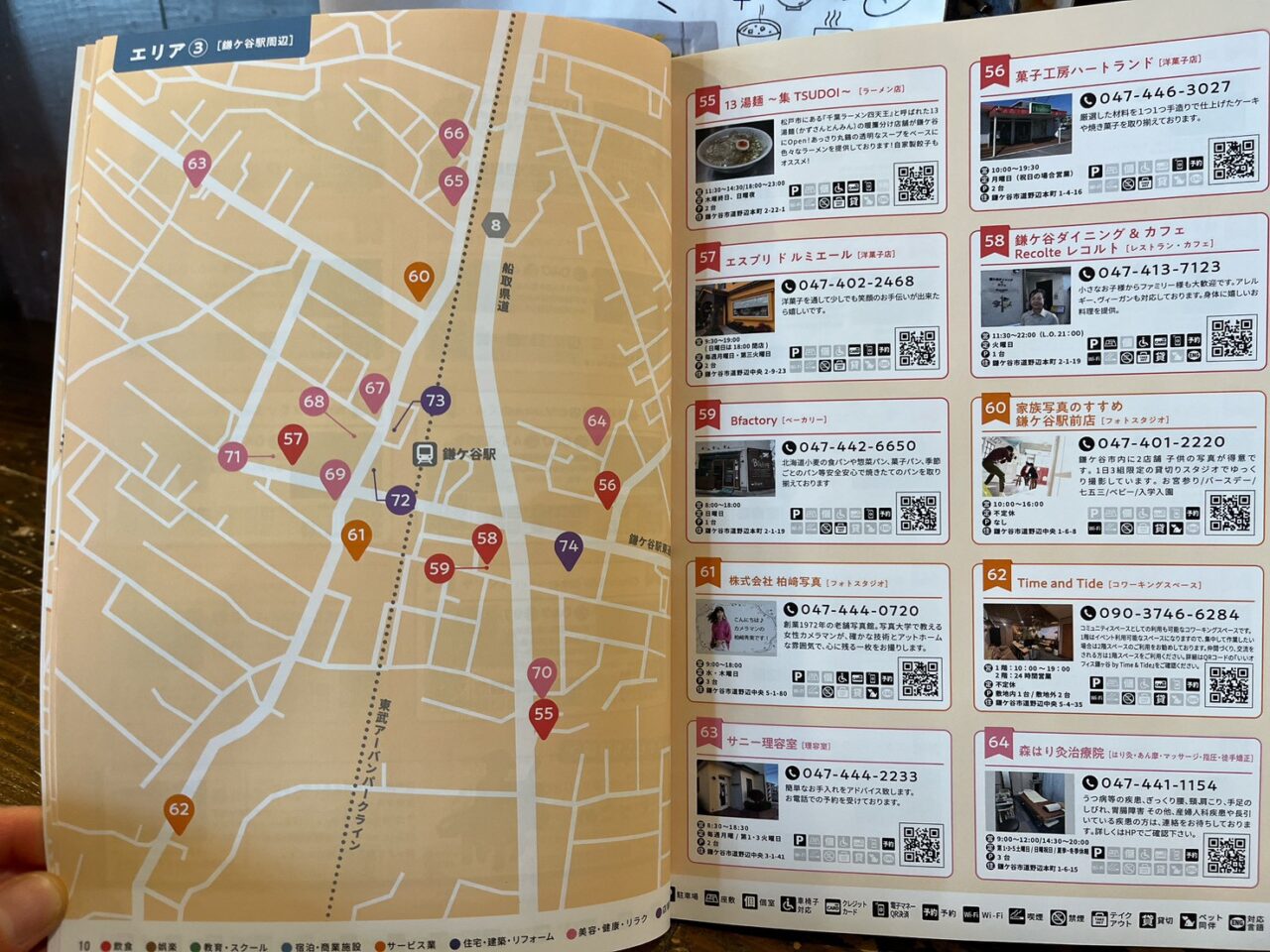 地図とお店の情報